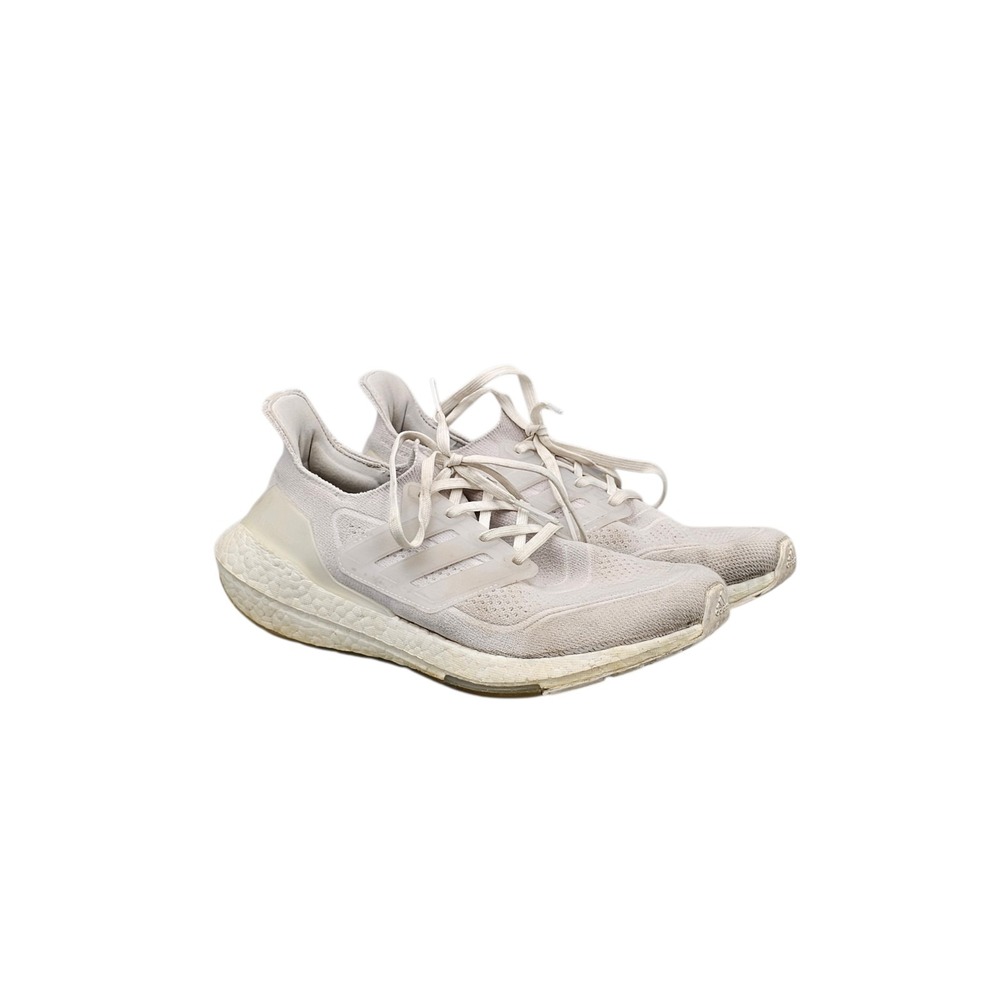 Adidas Womens Ultraboost 21 White Running Shoes Sneakers FY0403 Size 9
